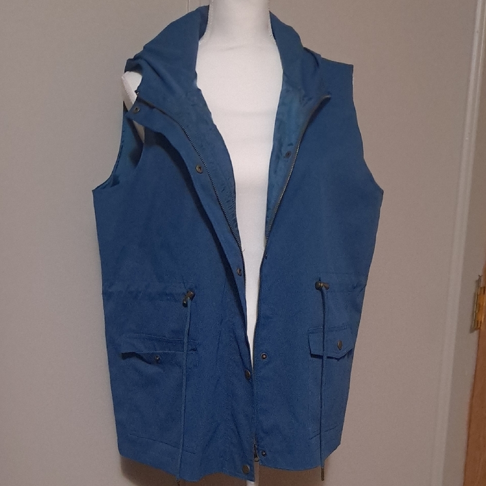 Men's Stylish Blue Vest with Hood